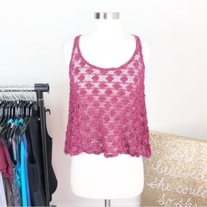 Element maroon crochet crop top